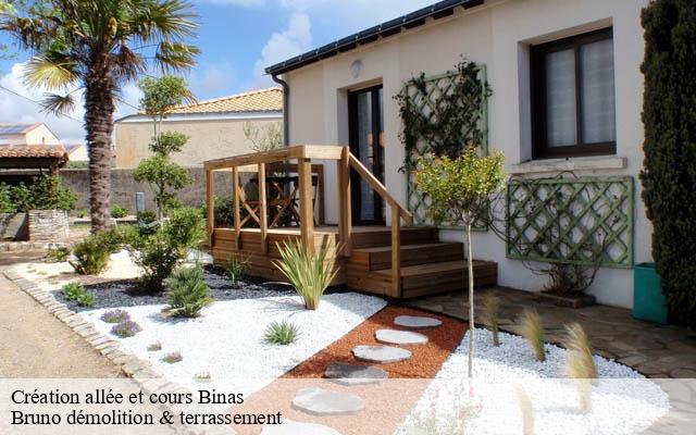 Création allée et cours binas-41240 Bruno démolition & terrassement