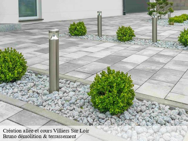 Création allée et cours villiers-sur-loir-41100 Bruno démolition & terrassement